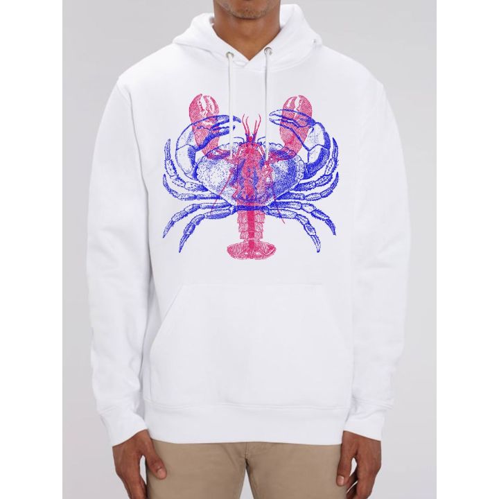 Sweat capuche homme "Crabe/Hommard" par Ruliano des Bois