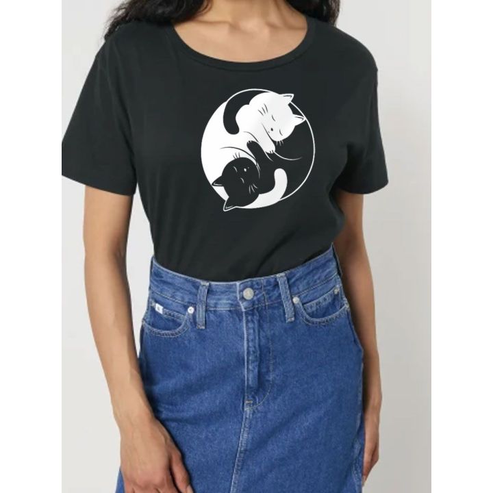 T-shirt femme "YING YANG CAT" by LeDuc