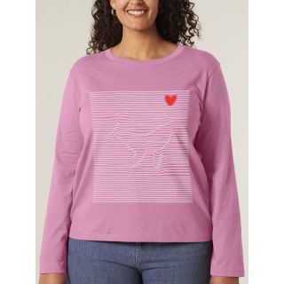 T-SHIRT MANCHES LONGUES FEMME "BALEINE MARINIERE"