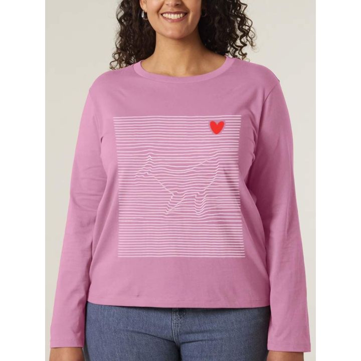 T-SHIRT MANCHES LONGUES FEMME "BALEINE MARINIERE"