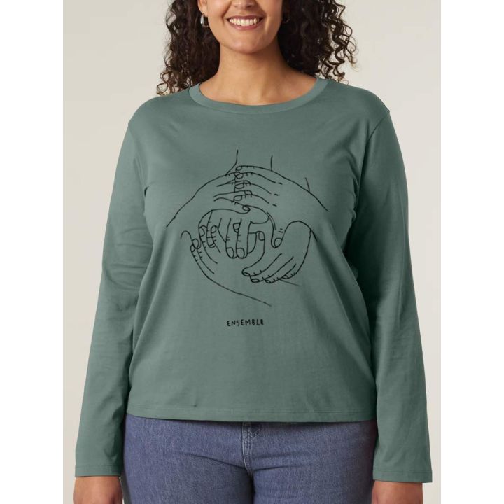 T-SHIRT MANCHES LONGUES FEMME "ENSEMBLE"