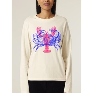 T-SHIRT MANCHES LONGUES FEMME "HOMARD/CRABE" PAR RULIANO DES BOIS