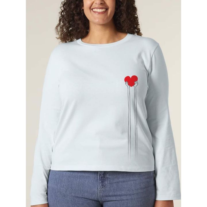 T-SHIRT MANCHES LONGUES FEMME "MAIN TENDU"	