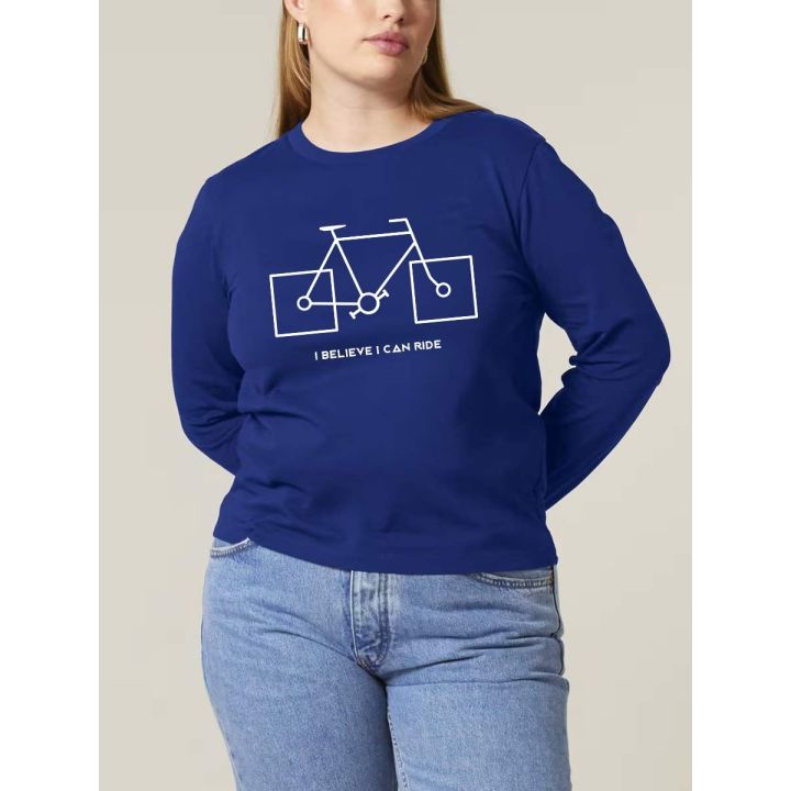 T-SHIRT MANCHES LONGUES FEMME "I BELIEVE I CAN RIDE" PAR LEDUC