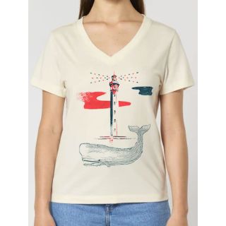 T-SHIRT COL V "BALEINE" BY JORDAN GENTS