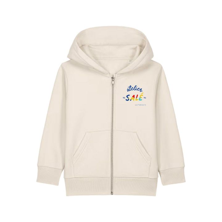 SWEAT CAPUCHE ZIP ENFANT "AMOUREUX DES ÉTOILES" BY ATELIER SALÉ