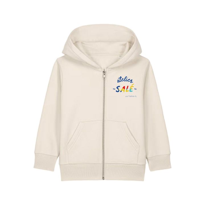 SWEAT ENFANTS ZIP CAPUCHE "MARIN" BY ATELIER SALÉ