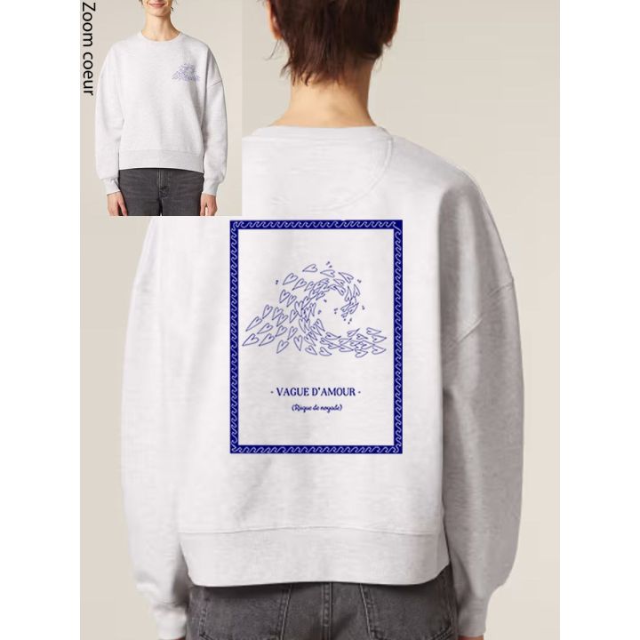 SWEAT FEMME COL ROND "VAGUE D'AMOUR" BY ATELIER SALÉ