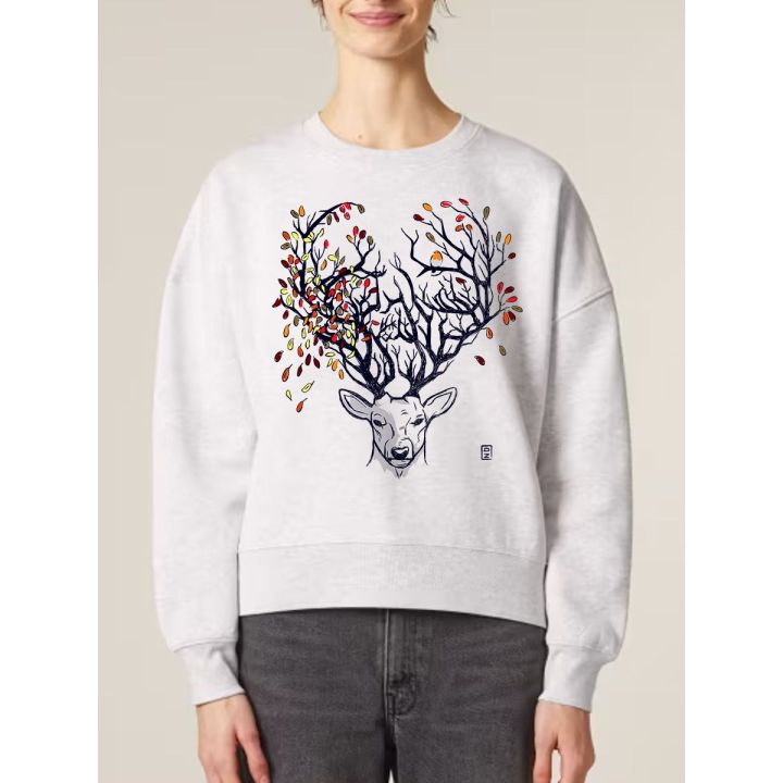 SWEAT FEMME "CERF D'AUTOMNE" BY LEDUC