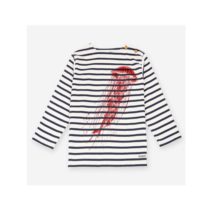 Mariniere enfant en coton épais crevette