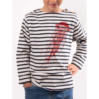 Mariniere enfant en coton épais crevette