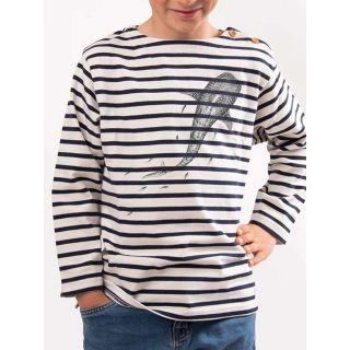 Mariniere enfant en coton épais crevette