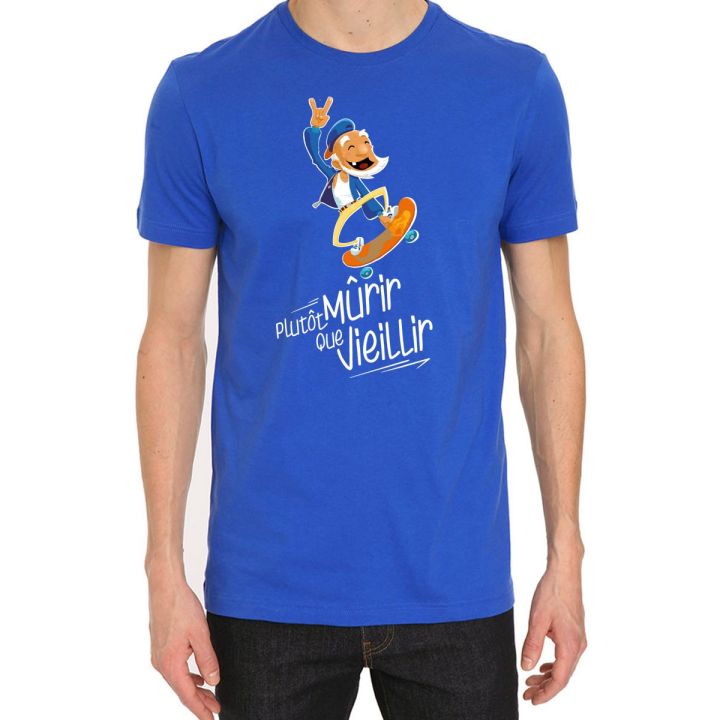 T-shirt homme "PLUTOT MURIR QUE VIEILLIR"