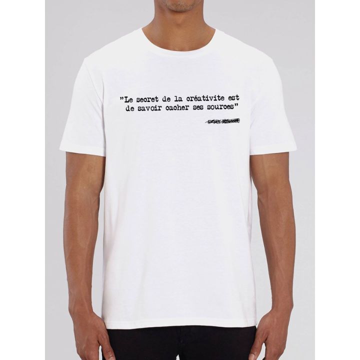 Tee shirt homme "Le secret de la créativité est de savoir cacher ses sources"