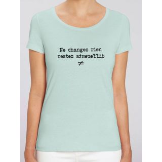 T-shirt femme BIO "Le vrai soleil c'est dans la tête"