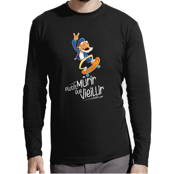 T-shirt manches longues homme "Plutot mourir"